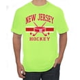 thumbnail image 1 of Wild Bobby City of New Jersey Hockey Fantasy Fan Sports Men's T-Shirt, Safety Green, X-Large, 1 of 5