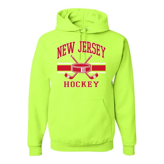 Wild Bobby City of New Jersey Hockey Fantasy Fan Sports Unisex Hoodie Sweatshirt, Safety Green, XX-Large