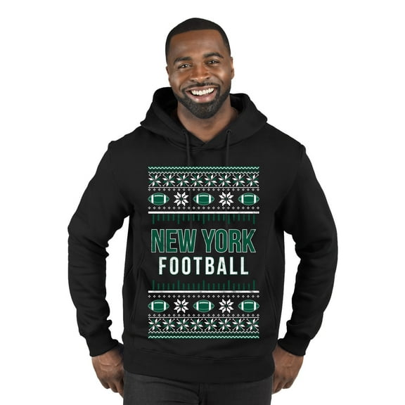 Wild Bobby City of New York NY American Football Fantasy Fan Sports Premium Graphic Hoodie Sweatshirt, Black, Medium