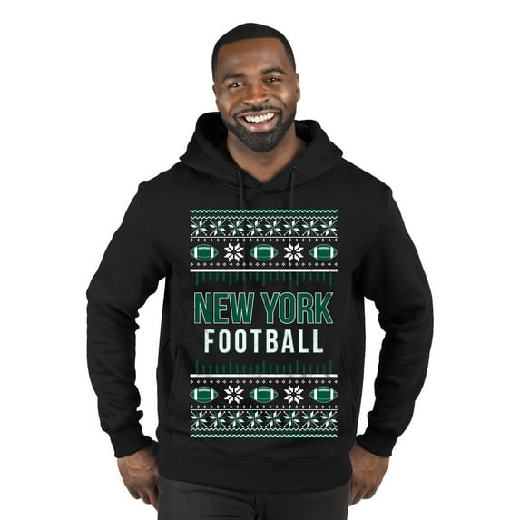 Wild Bobby City of New York NY American Football Fantasy Fan Sports Premium Graphic Hoodie Sweatshirt, Black, X-Large