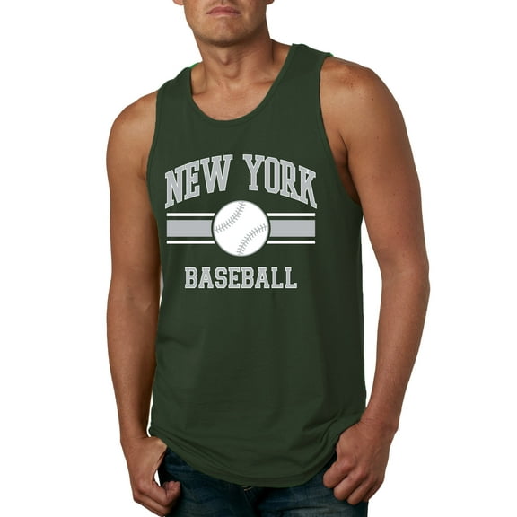 Wild Bobby City of New York NY Baseball Fantasy Fan Sports Men's Tank Top, Forest Green, X-Large