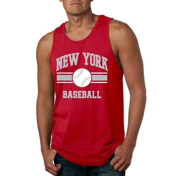 Wild Bobby City of New York NY Baseball Fantasy Fan Sports Men's Tank Top, Red, Small