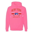 thumbnail image 1 of Wild Bobby City of New York NY Hockey Fantasy Fan Sports Unisex Hoodie Sweatshirt, Neon Pink, 3X-Large, 1 of 5