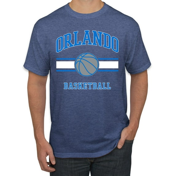 Wild Bobby City of Orlando Basketball Fantasy Fan Sports Men's T-Shirt, Vintage Heather Blue, Small