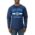 thumbnail image 1 of Wild Bobby City of Orlando Basketball Fantasy Fan Sports Mens Long Sleeve Shirt, Navy, Large, 1 of 5