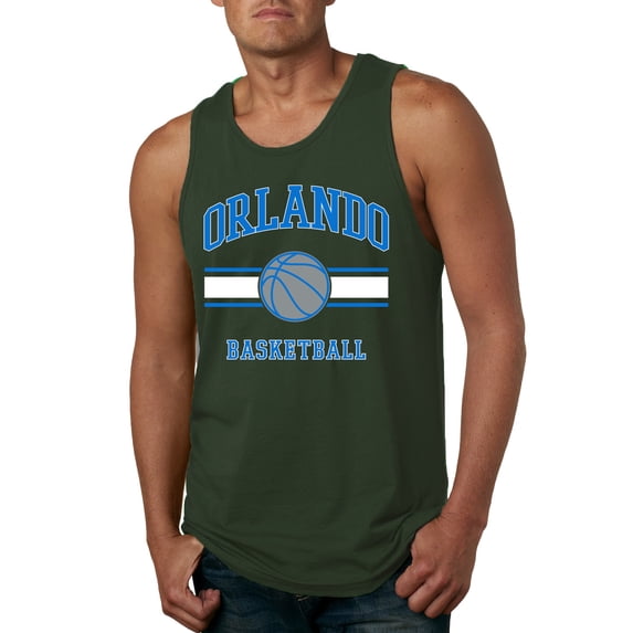 Wild Bobby City of Orlando Basketball Fantasy Fan Sports Mens Tank Top, Forest Green, X-Large