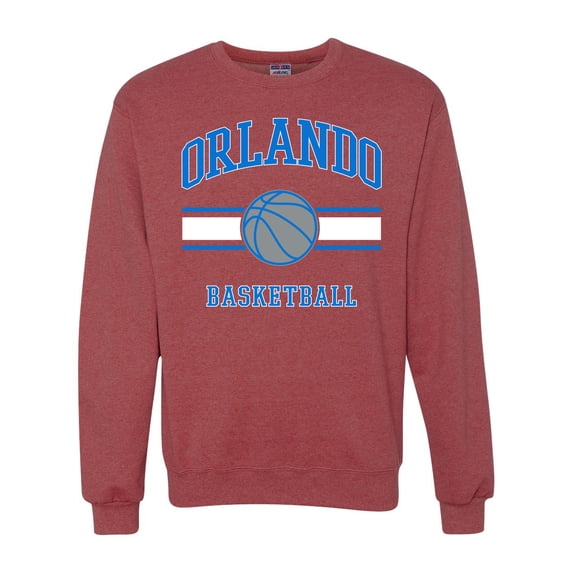 Wild Bobby City of Orlando Basketball Fantasy Fan Sports Unisex Crewneck Sweatshirt, Vintage Heather Red, Large