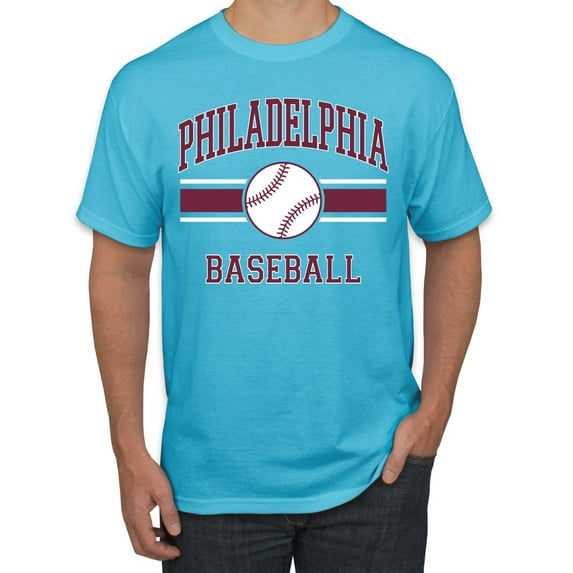 Wild Bobby City of Philadelphia Baseball Fantasy Fan Sports Men's T-Shirt, Light Turquoise, X-Large
