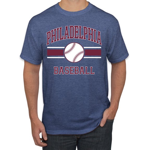Wild Bobby City of Philadelphia Baseball Fantasy Fan Sports Men's T-Shirt, Vintage Heather Blue, 3X-Large