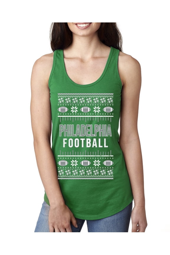 City of Philadelphia PHI American Football Fantasy Fan Sports Women Racerback Tank Top, Kelly, Medium