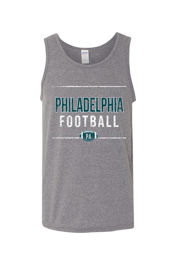 City of Philadelphia PHI American Football Gridiron Sports Men Graphic Tank Top, Heather Grey, Small
