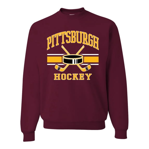 Wild Bobby City of Pittsburgh Hockey Fantasy Fan Sports Unisex Crewneck Sweatshirt, Maroon, XX-Large