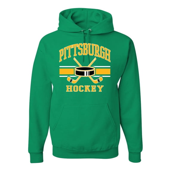 Wild Bobby City of Pittsburgh Hockey Fantasy Fan Sports Unisex Hoodie Sweatshirt, Kelly, Large