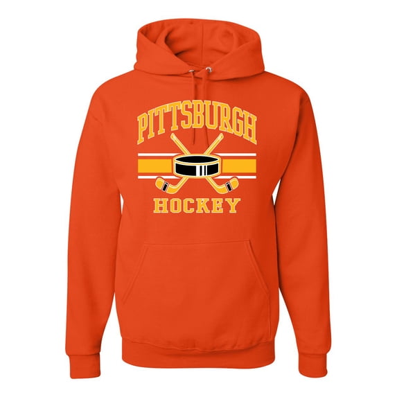 Wild Bobby City of Pittsburgh Hockey Fantasy Fan Sports Unisex Hoodie Sweatshirt, Orange, 3X-Large