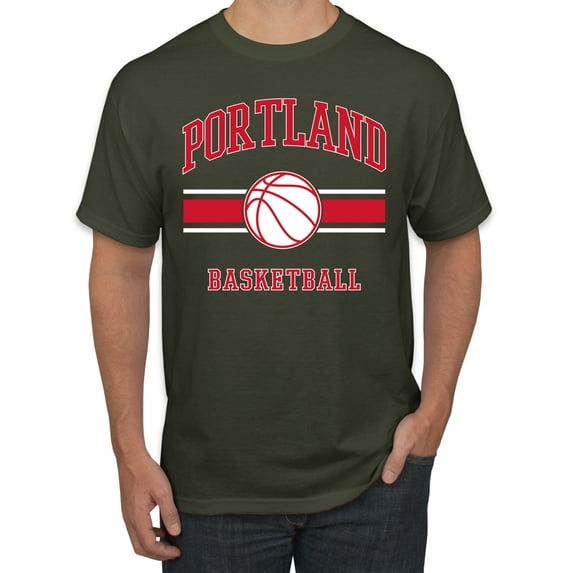 Wild Bobby City of Portland Basketball Fantasy Fan Sports Men's T-Shirt, Military Green, Large