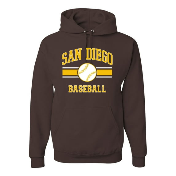 Wild Bobby City of San Diego Baseball Fantasy Fan Sports Unisex Hoodie Sweatshirt, Brown, Medium