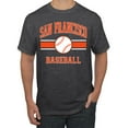thumbnail image 1 of Wild Bobby City of San Francisco Baseball Fantasy Fan Sports Men's T-Shirt, Heather Black, Small, 1 of 6