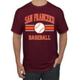 thumbnail image 1 of Wild Bobby City of San Francisco Baseball Fantasy Fan Sports Men's T-Shirt, Maroon, Medium, 1 of 6