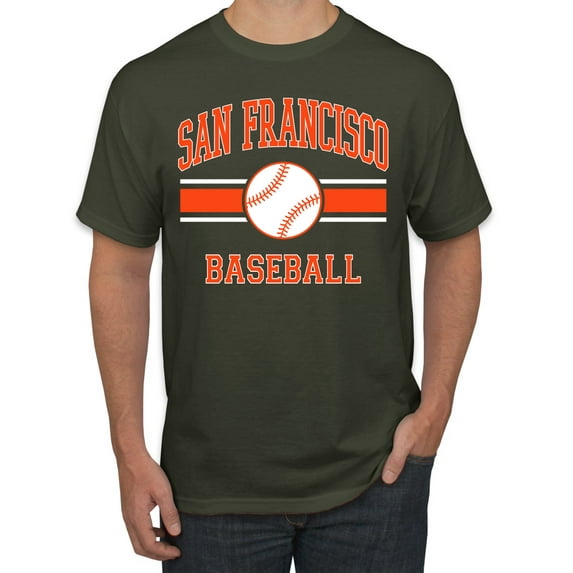 Wild Bobby City of San Francisco Baseball Fantasy Fan Sports Men's T-Shirt, Military Green, Medium