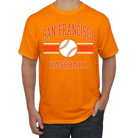 Wild Bobby City of San Francisco Baseball Fantasy Fan Sports Men's T-Shirt, Orange, Medium
