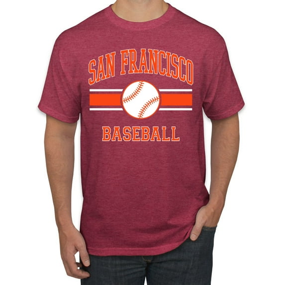 Wild Bobby City of San Francisco Baseball Fantasy Fan Sports Men's T-Shirt, Vintage Heather Red, Large