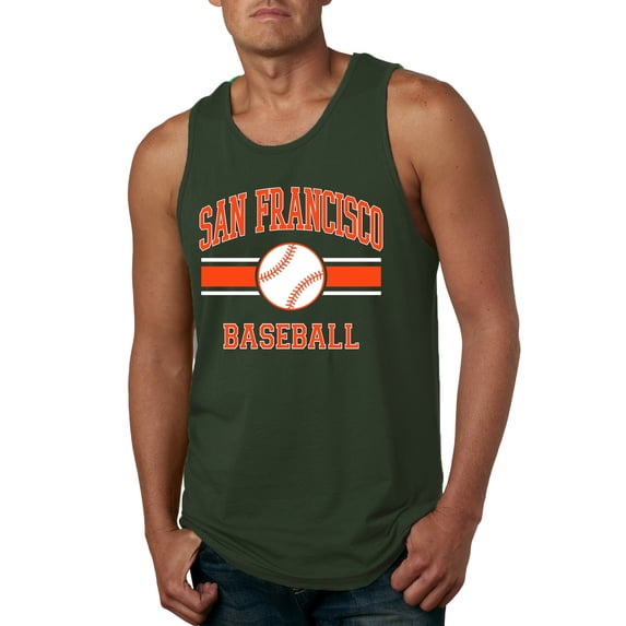 Wild Bobby City of San Francisco Baseball Fantasy Fan Sports Men's Tank Top, Forest Green, X-Large
