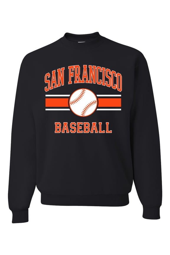 City of San Francisco Baseball Fantasy Fan Sports Unisex Crewneck Sweatshirt, Black, Small