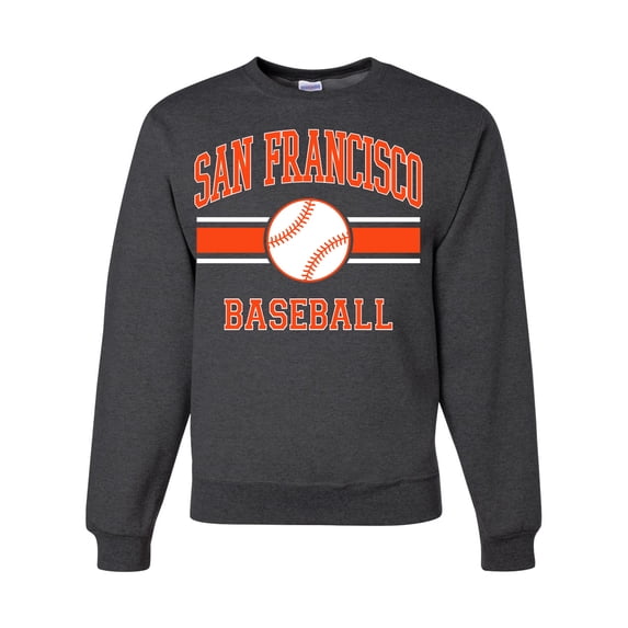 Wild Bobby City of San Francisco Baseball Fantasy Fan Sports Unisex Crewneck Sweatshirt, Heather Black, Small