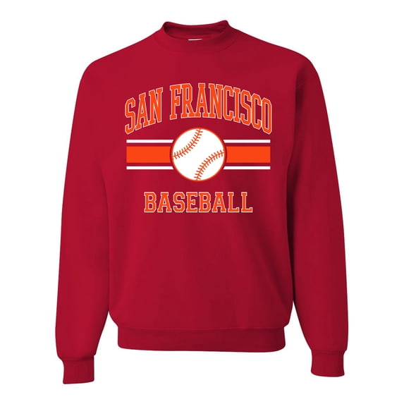 Wild Bobby City of San Francisco Baseball Fantasy Fan Sports Unisex Crewneck Sweatshirt, Red, 4X-Large