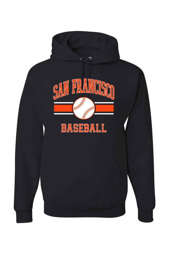 City of San Francisco Baseball Fantasy Fan Sports Unisex Hoodie Sweatshirt, Black, Small
