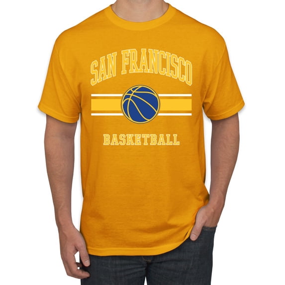 Wild Bobby City of San Francisco Basketball Fantasy Fan Sports Men's T-Shirt, Gold, 5X-Large