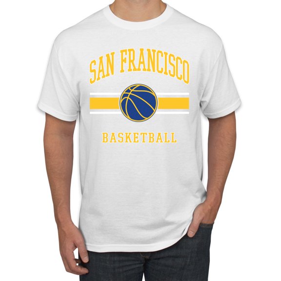 Wild Bobby City of San Francisco Basketball Fantasy Fan Sports Men's T-Shirt, White, Large