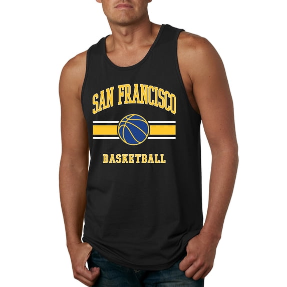 Wild Bobby City of San Francisco Basketball Fantasy Fan Sports Mens Tank Top, Black, XX-Large