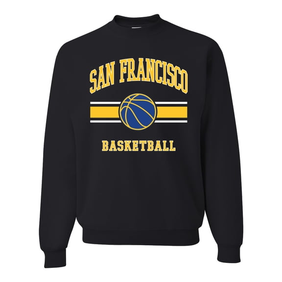 Wild Bobby City of San Francisco Basketball Fantasy Fan Sports Unisex Crewneck Sweatshirt, Black, Small