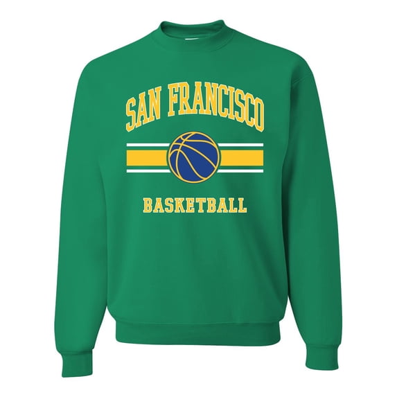 Wild Bobby City of San Francisco Basketball Fantasy Fan Sports Unisex Crewneck Sweatshirt, Kelly, 4X-Large