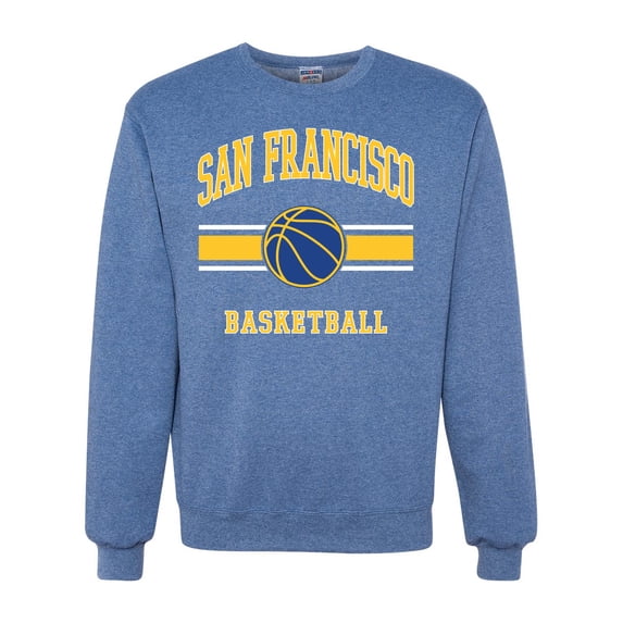 Wild Bobby City of San Francisco Basketball Fantasy Fan Sports Unisex Crewneck Sweatshirt, Vintage Heather Blue, Medium