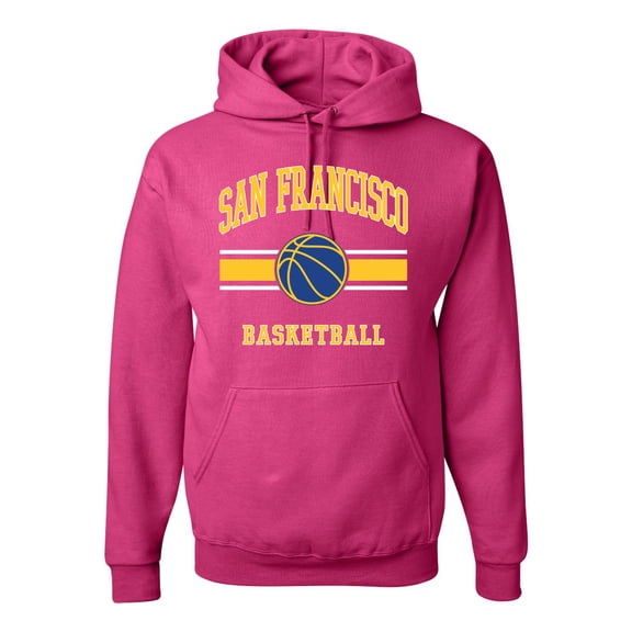 Wild Bobby City of San Francisco Basketball Fantasy Fan Sports Unisex Hoodie Sweatshirt, Fuschia, Large
