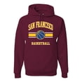 thumbnail image 1 of Wild Bobby City of San Francisco Basketball Fantasy Fan Sports Unisex Hoodie Sweatshirt, Maroon, Medium, 1 of 5