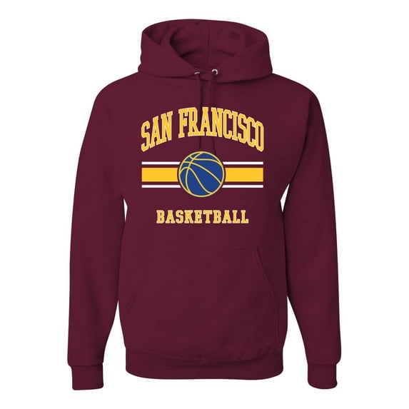 Wild Bobby City of San Francisco Basketball Fantasy Fan Sports Unisex Hoodie Sweatshirt, Maroon, X-Large