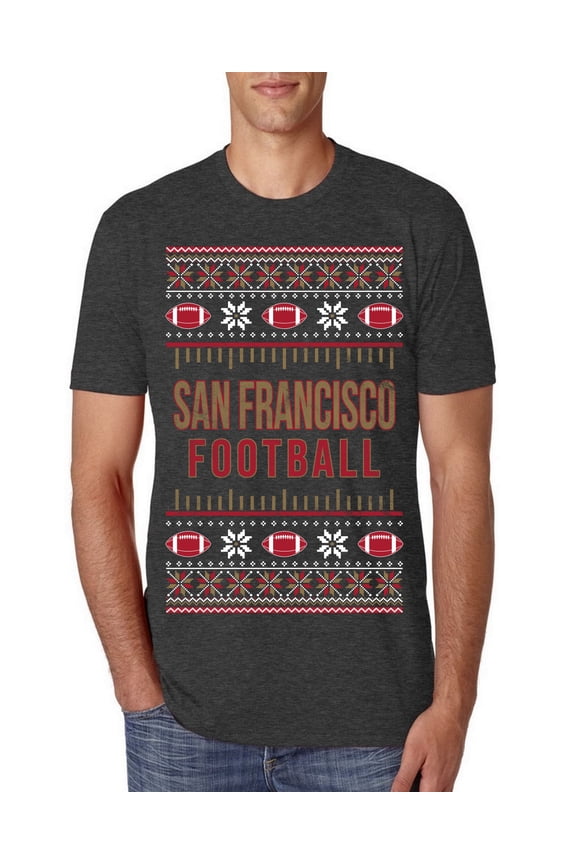 City of San Francisco SF American Football Fantasy Fan Sports Men Premium Tri Blend T-Shirt, Vintage Black, Large