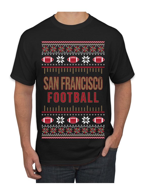 City of San Francisco SF American Football Fantasy Fan Sports Men T-Shirt, Black, Small