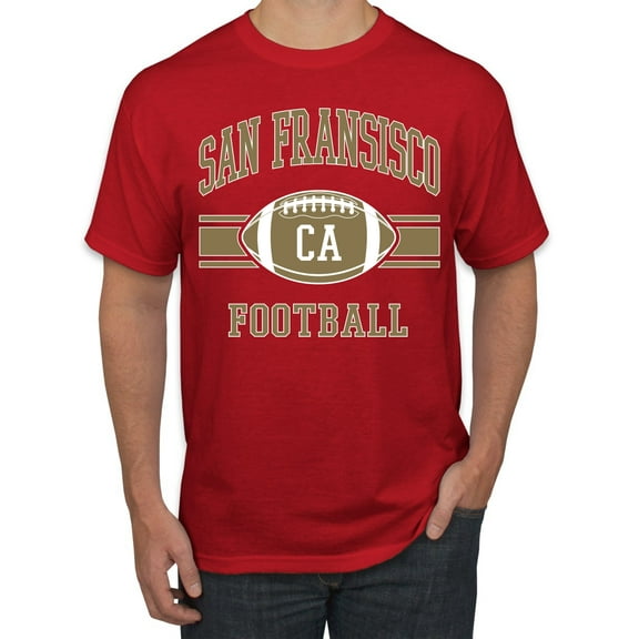 Wild Bobby, City of San Francisco SF American Football Fantasy Fan Sports Men's Graphic T-Shirt, Red, 3XL