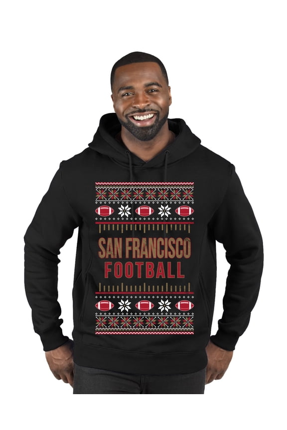 City of San Francisco SF American Football Fantasy Fan Sports Premium Graphic Hoodie Sweatshirt, Black, 3X-Large