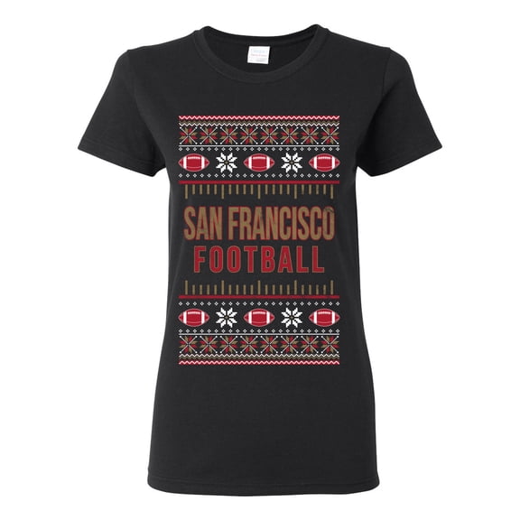 Wild Bobby City of San Francisco SF American Football Fantasy Fan Sports Women Graphic T-Shirt, Black, Small