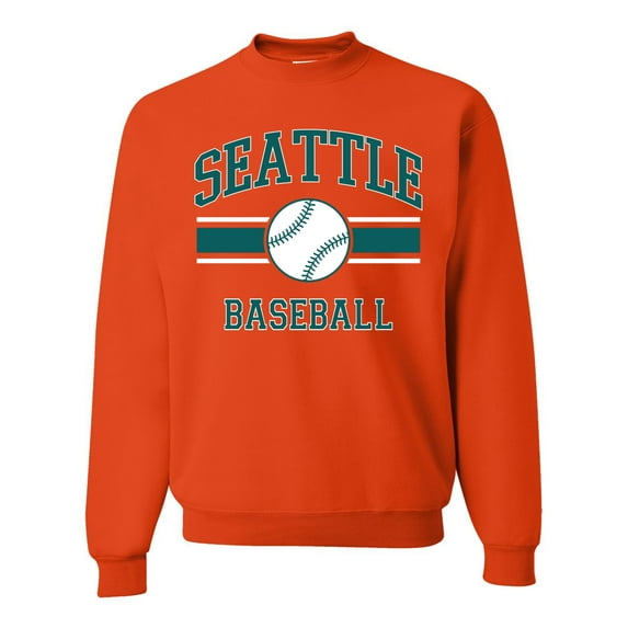 Wild Bobby City of Seattle Baseball Fantasy Fan Sports Unisex Crewneck Sweatshirt, Orange, X-Large