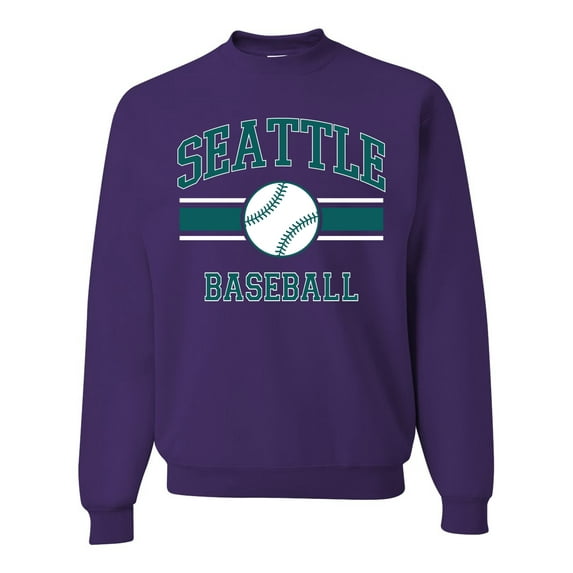 Wild Bobby City of Seattle Baseball Fantasy Fan Sports Unisex Crewneck Sweatshirt, Purple, 3X-Large