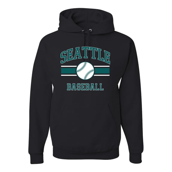 Wild Bobby City of Seattle Baseball Fantasy Fan Sports Unisex Hoodie Sweatshirt, Black, Medium