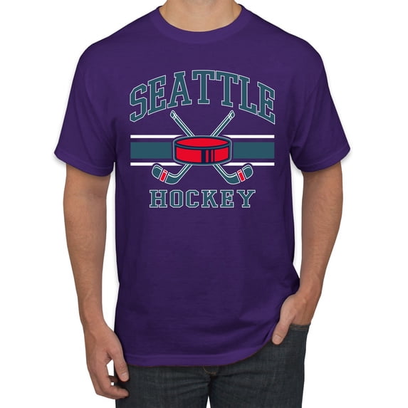 Wild Bobby City of Seattle Hockey Fantasy Fan Sports Men's T-Shirt, Purple, XX-Large