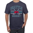 thumbnail image 1 of Wild Bobby City of Seattle Hockey Fantasy Fan Sports Men's T-Shirt, Vintage Heather Navy, Small, 1 of 5