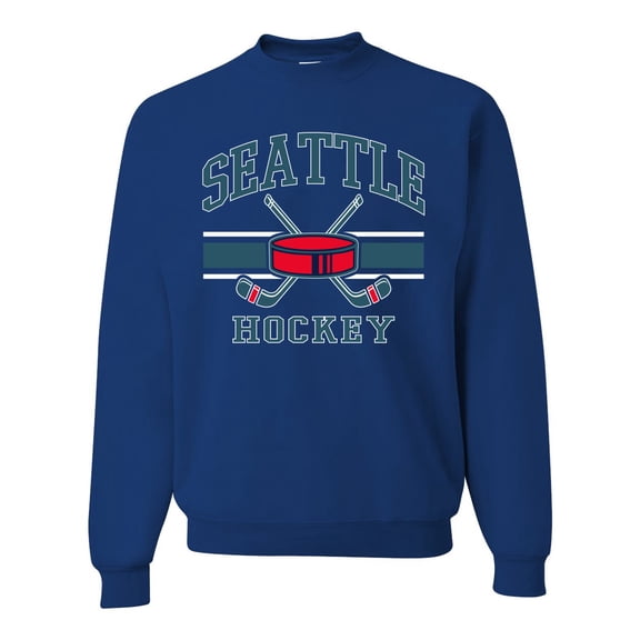 Wild Bobby City of Seattle Hockey Fantasy Fan Sports Unisex Crewneck Sweatshirt, Royal, Large